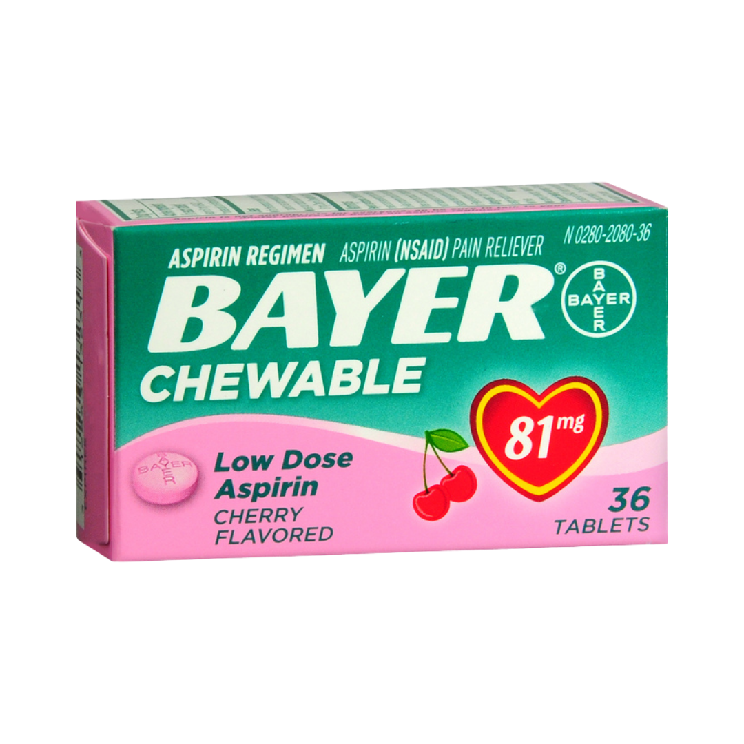 Bayer Chewable Low Dose Aspirin Cherry Flavored 81mg (36ct)  DestGlow