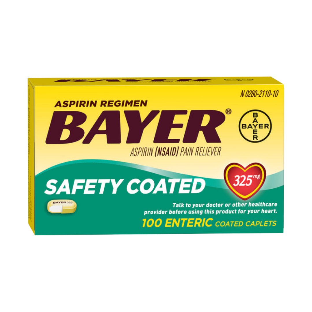 Bayer Aspirin Regimen 325mg Safety Coated Caplets (100 Count) by Farmacias Savia