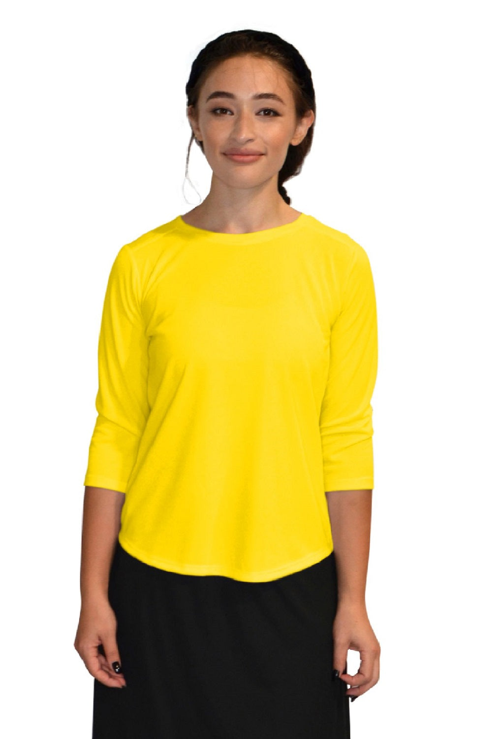 Modest Athletic Moisture-Wicking Performance Top with 3/4 Sleeves by Kosher Casual USA