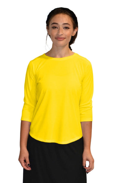 Modest Athletic Moisture-Wicking Performance Top with 3/4 Sleeves by Kosher Casual USA