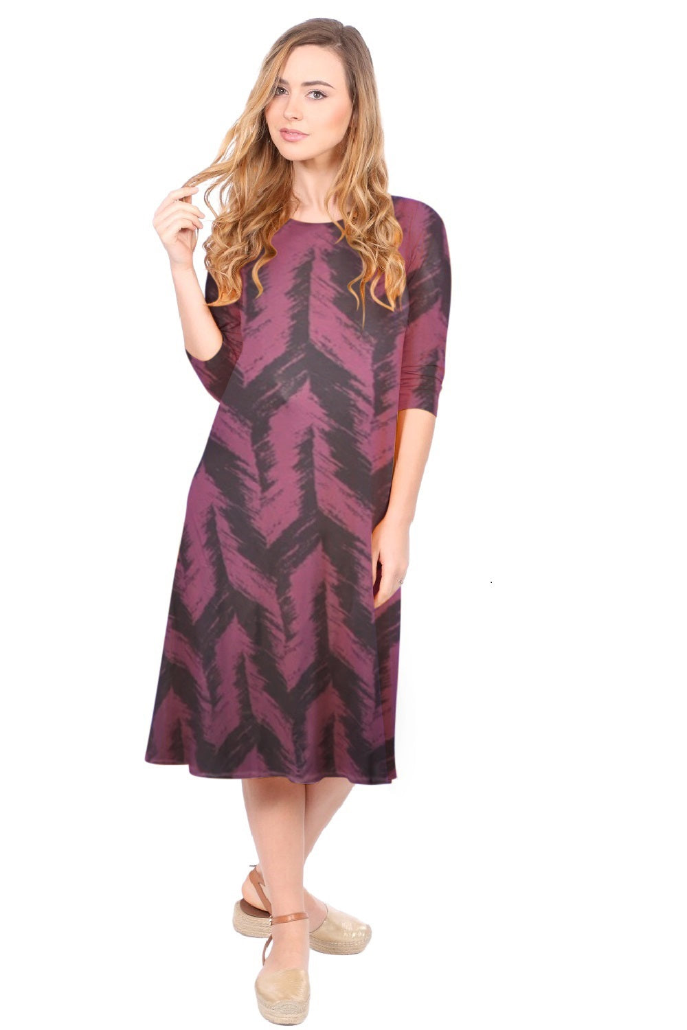 Past The Knee T-Shirt Dress - Comfortable A-Line Silhouette by Kosher Casual USA