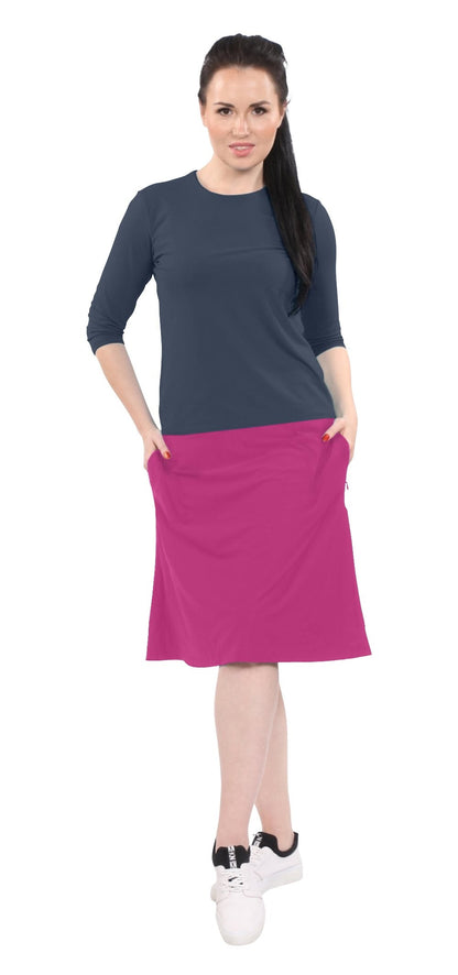 Modest A-Line Athletic Skort with Knee-Length Shorts - Swim &amp; Sport Ready by Kosher Casual USA
