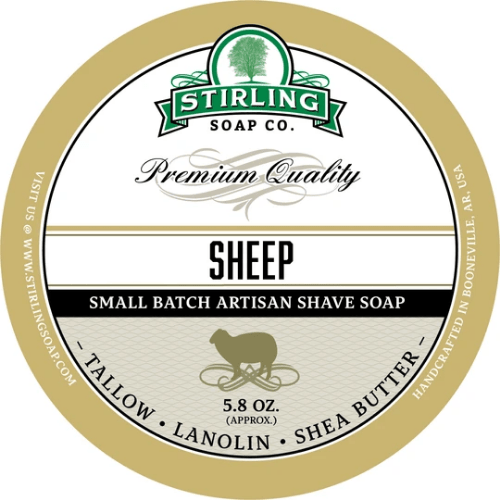 Stirling Soap Co. Sheep Soap (Unscented) Shave Soap Jar 5.8 oz by Pasteur Pharmacy