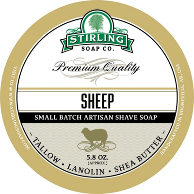 Stirling Soap Co. Sheep Soap (Unscented) Shave Soap Jar 5.8 oz by Pasteur Pharmacy