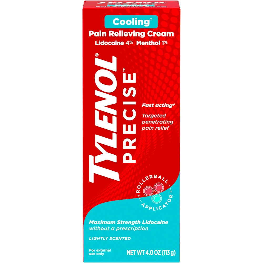 Tylenol Precise Cooling Pain Relieving Cream Lidocaine &amp; Menthol 4oz by Pasteur Pharmacy