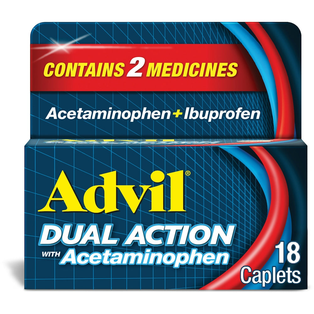 Advil Caplets Dual Action With Acetaminophen Pain Reliever 18 ct by Pasteur Pharmacy