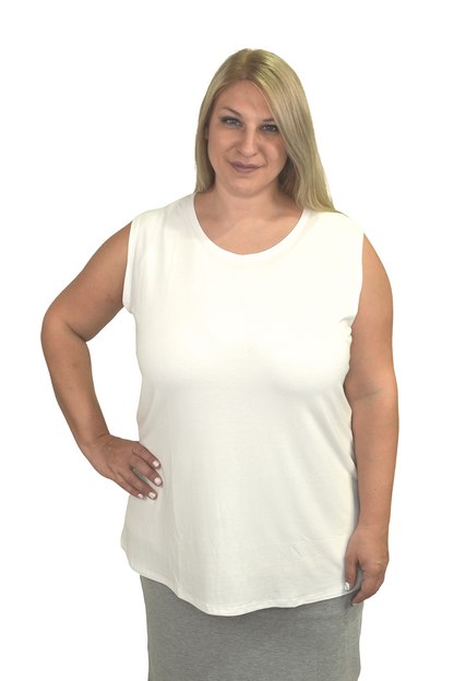 Plus Size Premium Sleeveless Layering Tank Top with Full Shoulder Coverage by Kosher Casual USA