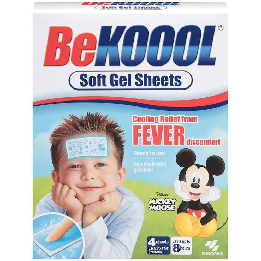 Be Koool Immediate Cooling Fever Reducing Soft Gel Sheets For Kids 
