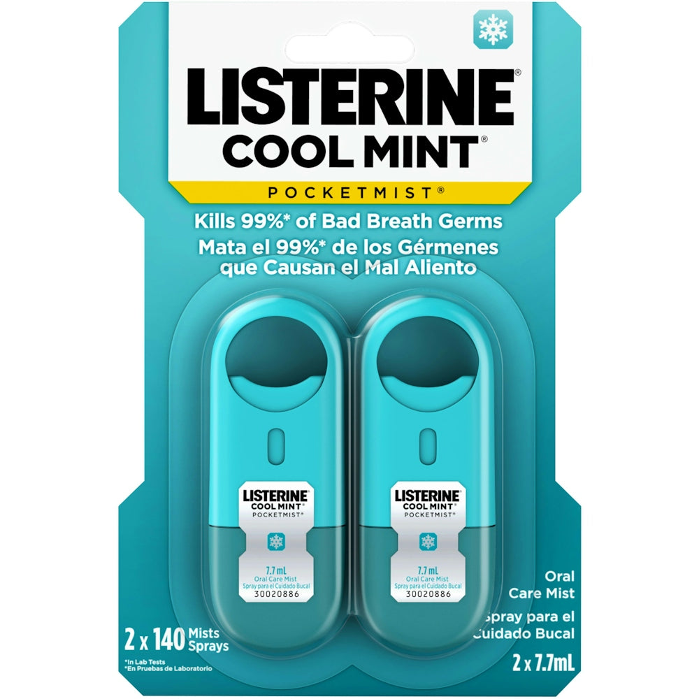 Listerine Pocketmist Cool Mint Oral Care Mist, Sugar-Free Breath Spray - 2 Pack by Pasteur Pharmacy