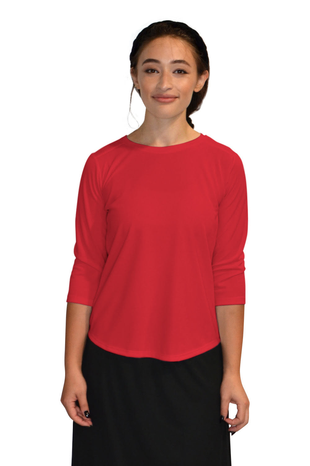 Modest Athletic Moisture-Wicking Performance Top with 3/4 Sleeves by Kosher Casual USA