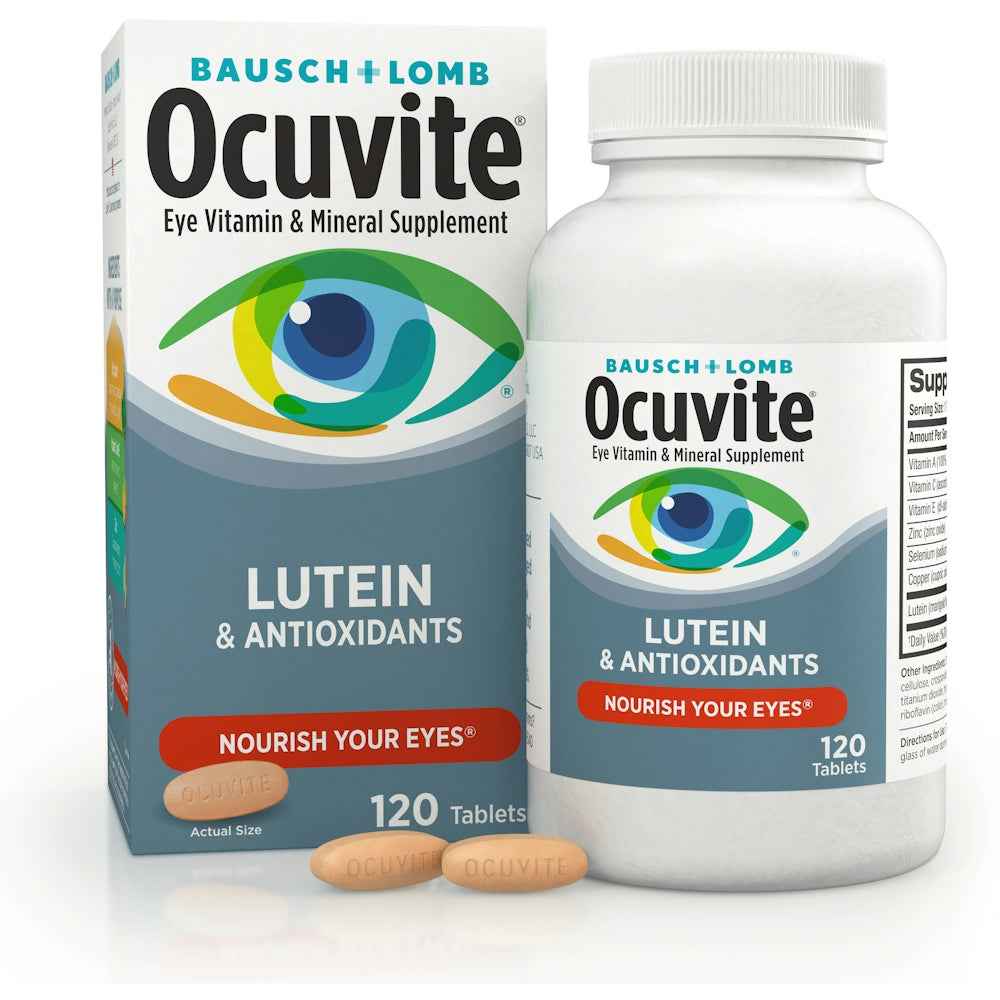 Ocuvite Eye Health Formula with Lutein – Daily Vitamin &amp; Mineral Supplement, 120 ct