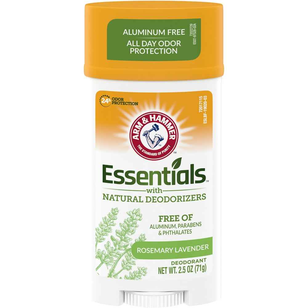 Arm &amp; Hammer Essentials Fresh Rosemary Lavender Natural Deodorant Wide Stick, 2.5 Oz