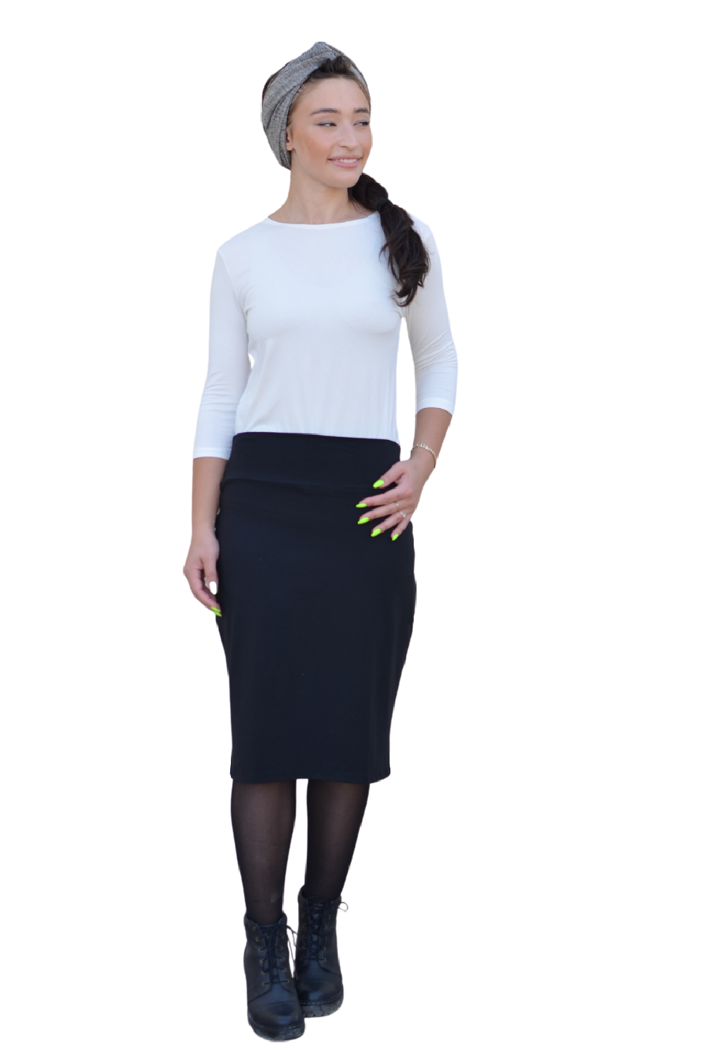 Cotton Spandex Pencil Skirt - Classic Modest Fit by Kosher Casual USA
