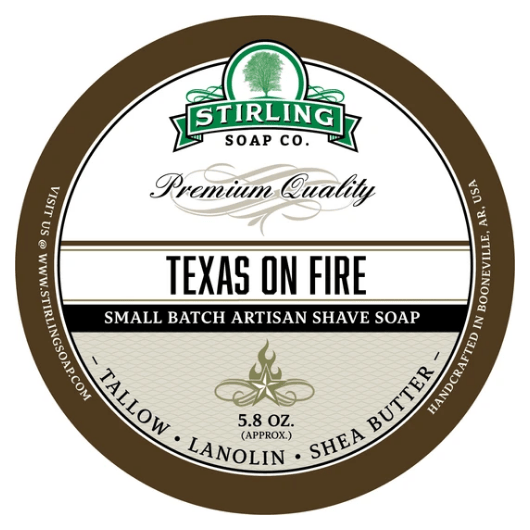 Stirling Soap Co. Texas on Fire Shave Soap Jar 5.8 oz by Pasteur Pharmacy