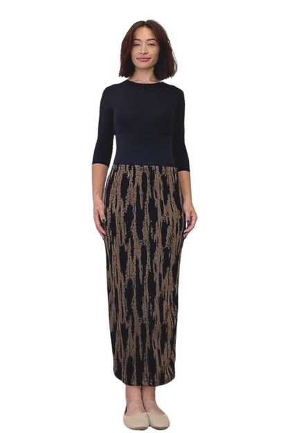 Long Printed Stretch Maxi Pencil Skirt by Kosher Casual USA
