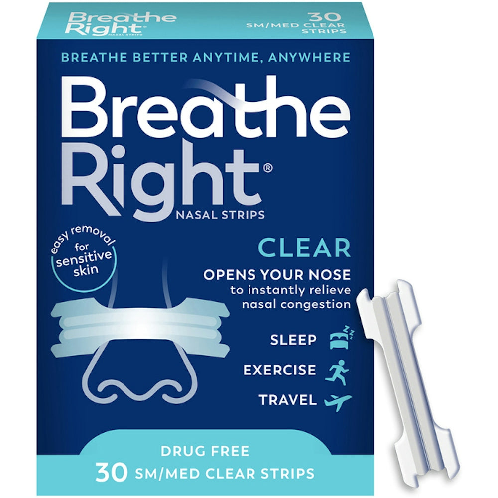 Breathe Right Nasal Strips, Original Clear, Small/ Medium by Pasteur Pharmacy