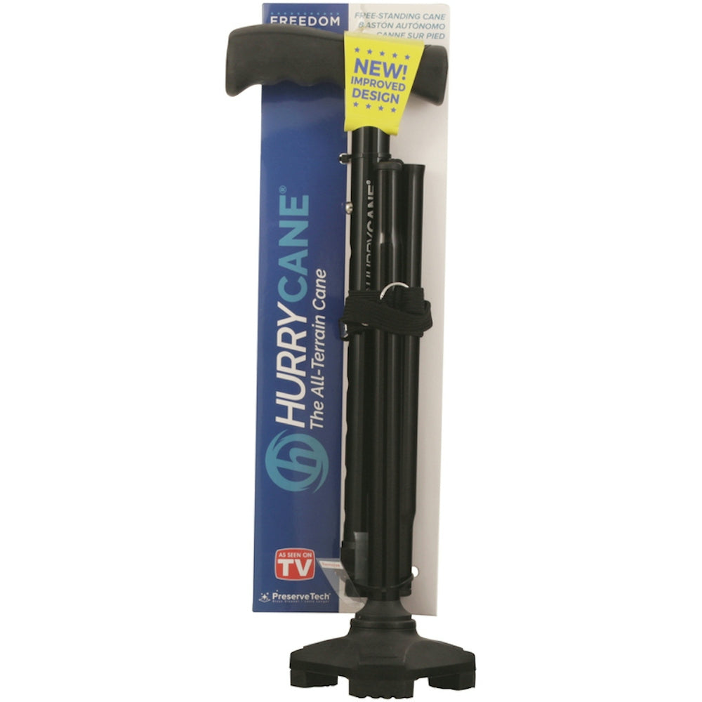 HurryCane Drive Medical Freedom Edition Folding With T Handle - Black by Pasteur Pharmacy