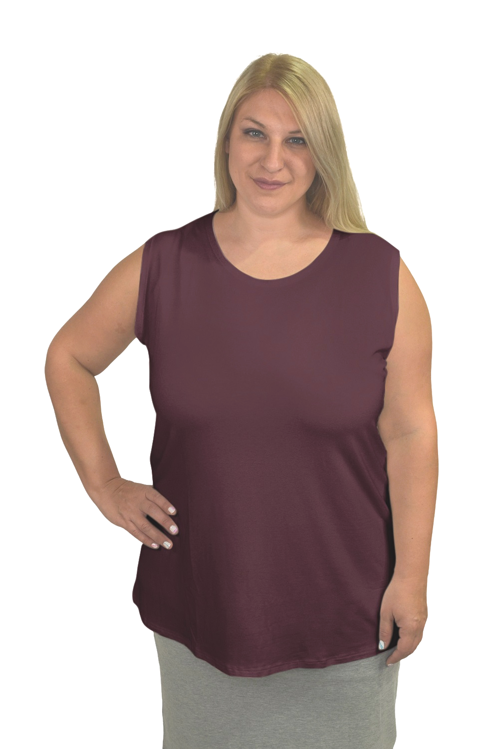 Plus Size Premium Sleeveless Layering Tank Top with Full Shoulder Coverage by Kosher Casual USA