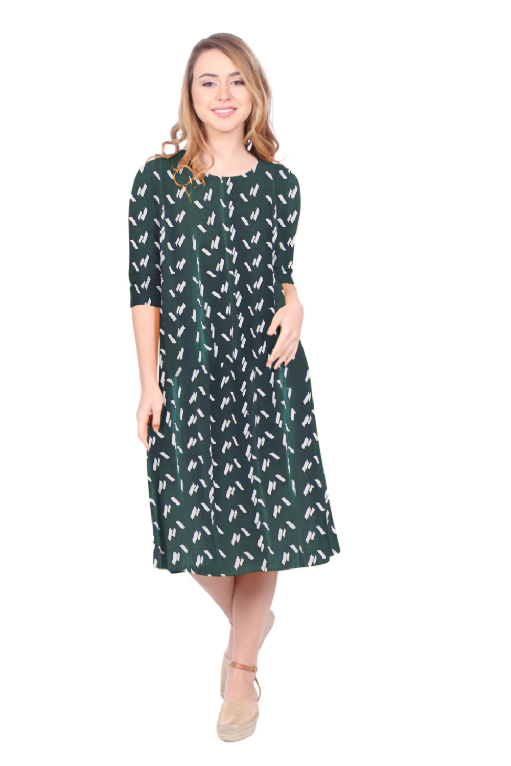 Past The Knee T-Shirt Dress - Comfortable A-Line Silhouette by Kosher Casual USA