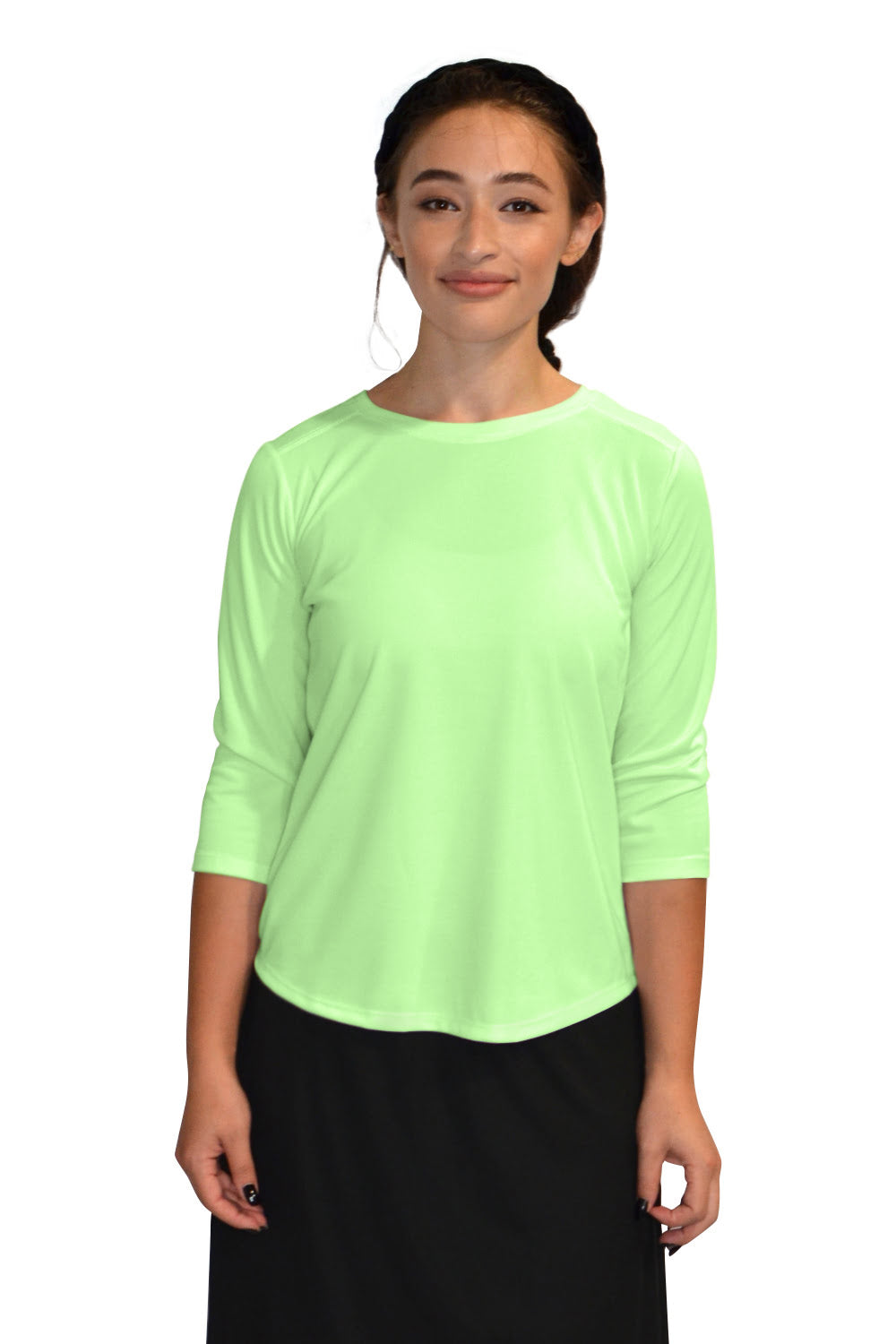 Modest Athletic Moisture-Wicking Performance Top with 3/4 Sleeves by Kosher Casual USA