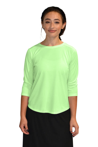 Modest Athletic Moisture-Wicking Performance Top with 3/4 Sleeves by Kosher Casual USA