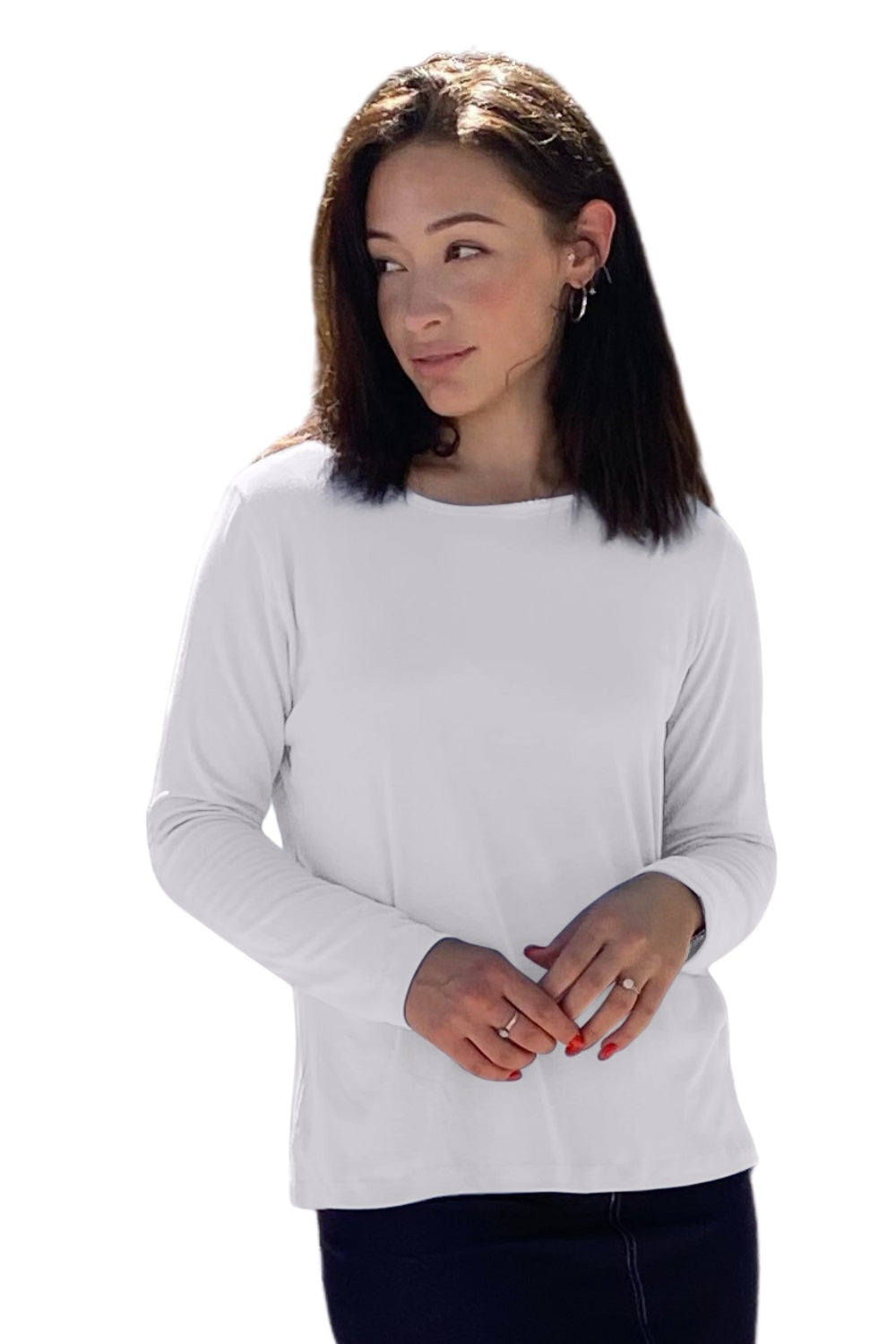 Long Sleeve Fine Ribbed Top with Modest Side Vents by Kosher Casual USA