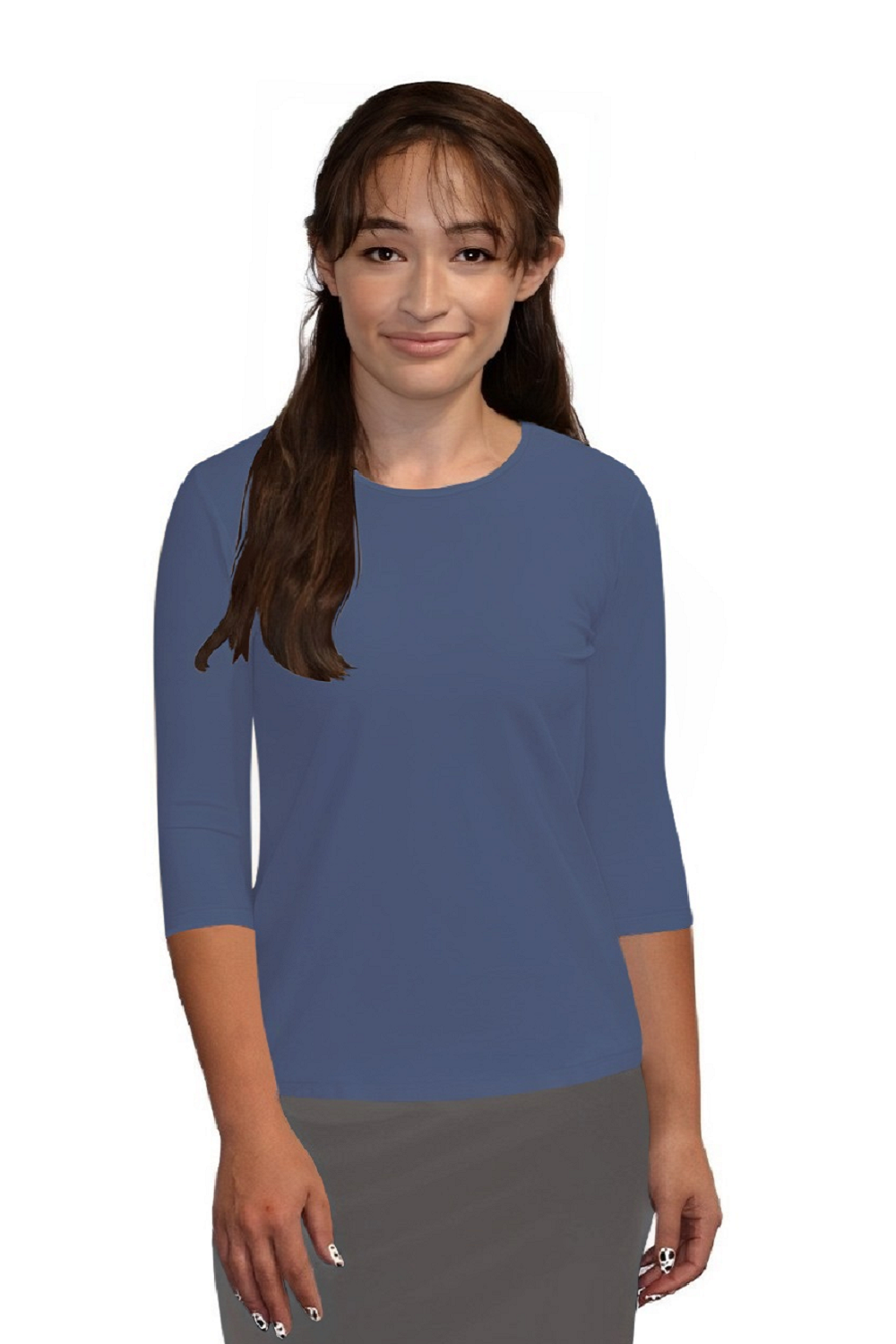 Essential 3/4 Sleeve Modest Crew Neckline Shell - Versatile Layering Top by Kosher Casual USA