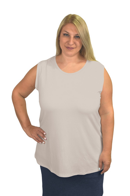 Plus Size Premium Sleeveless Layering Tank Top with Full Shoulder Coverage by Kosher Casual USA