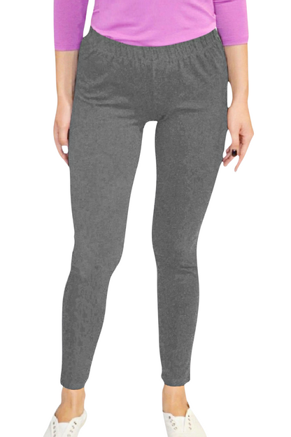 Comfortable Medium Weight Full Length Cotton Spandex Jersey Leggings by Kosher Casual USA