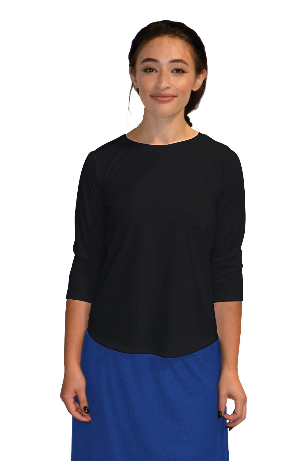 Modest Athletic Moisture-Wicking Performance Top with 3/4 Sleeves by Kosher Casual USA