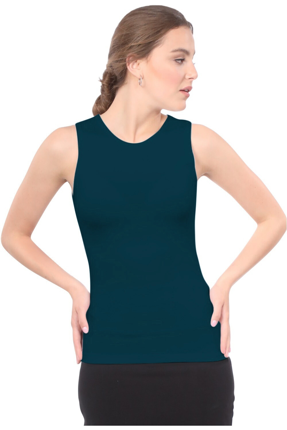 Premium Sleeveless Layering Tank Top with Full Shoulder Coverage by Kosher Casual USA
