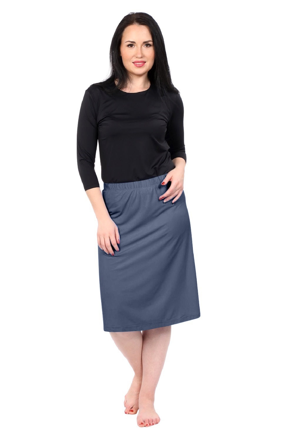 Modest Knee Length Swim, and Sports Skirt with UPF 50+ UV protection by Kosher Casual USA