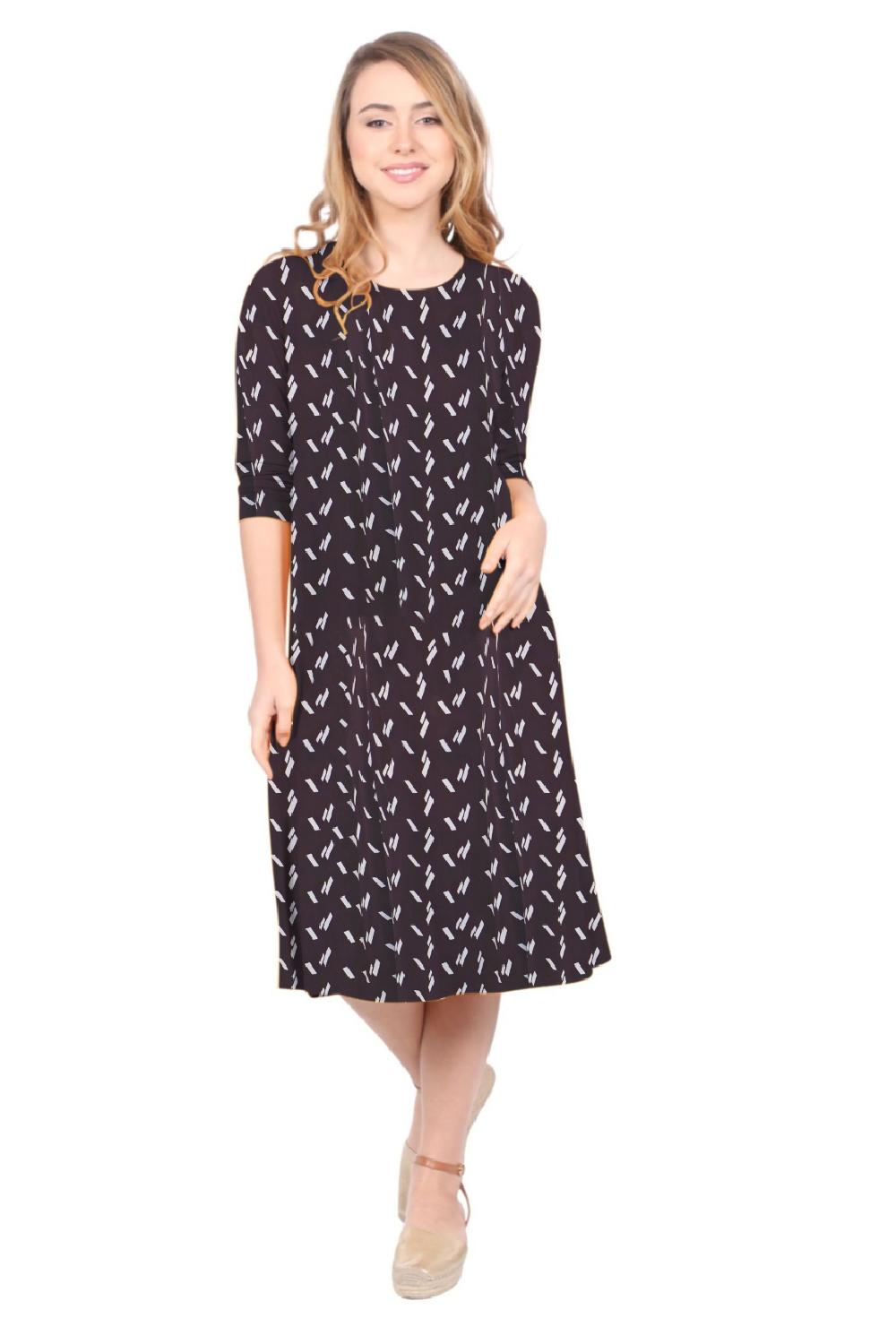 Past The Knee T-Shirt Dress - Comfortable A-Line Silhouette by Kosher Casual USA