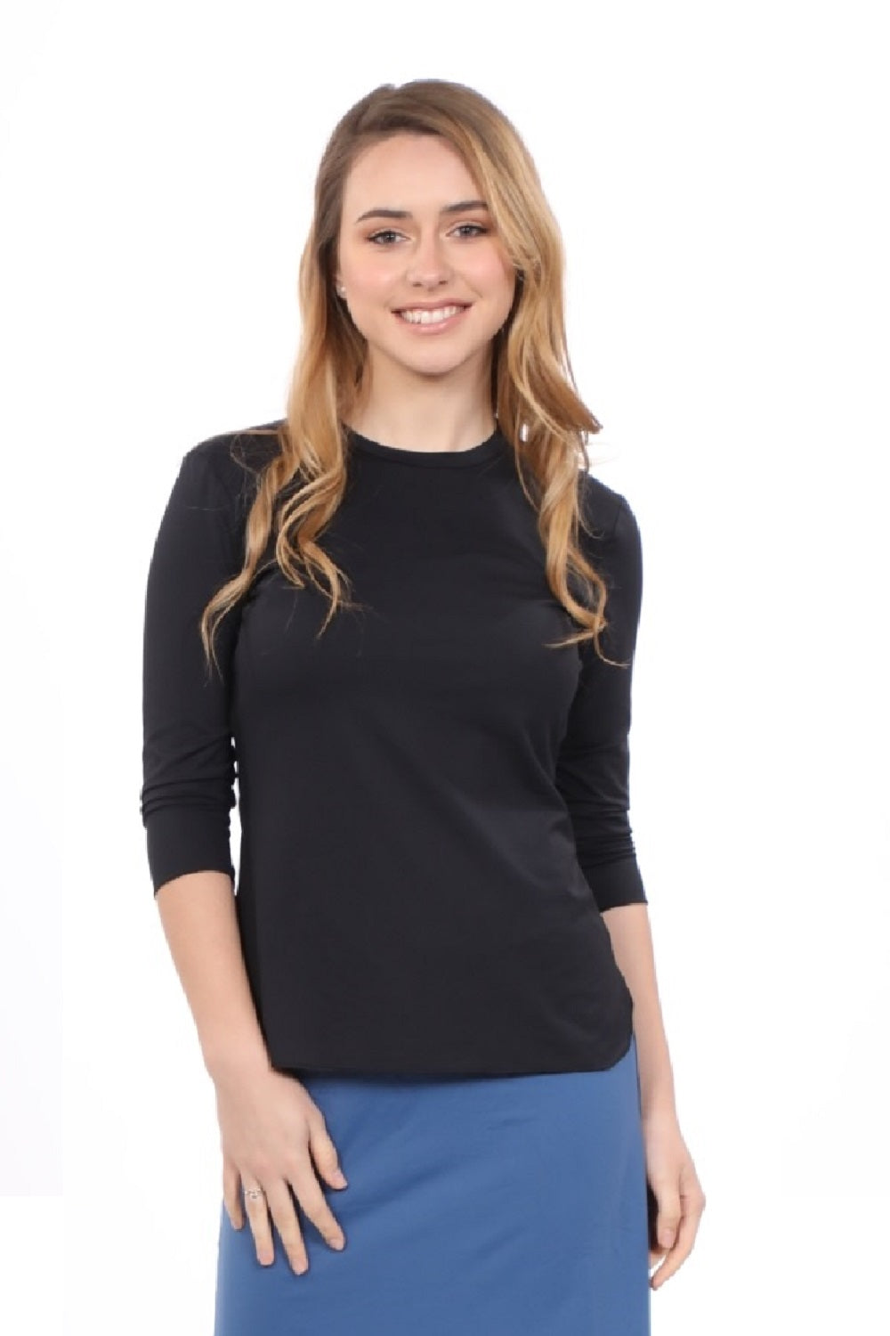 Relaxed Fit 3/4 Sleeve Swim &amp; Exercise Top - Quick-Dry UPF 50+ Protection by Kosher Casual USA