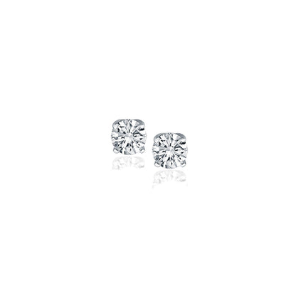 14k White Gold Diamond Four Prong Stud Earrings (1/4 cttw) by Bids.com