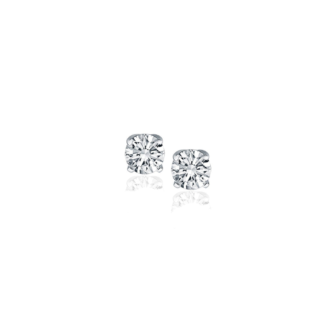 14k White Gold Diamond Four Prong Stud Earrings (1/4 cttw) by Bids.com