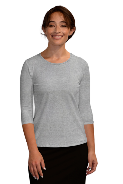 Essential 3/4 Sleeve Modest Crew Neckline Shell - Versatile Layering Top by Kosher Casual USA