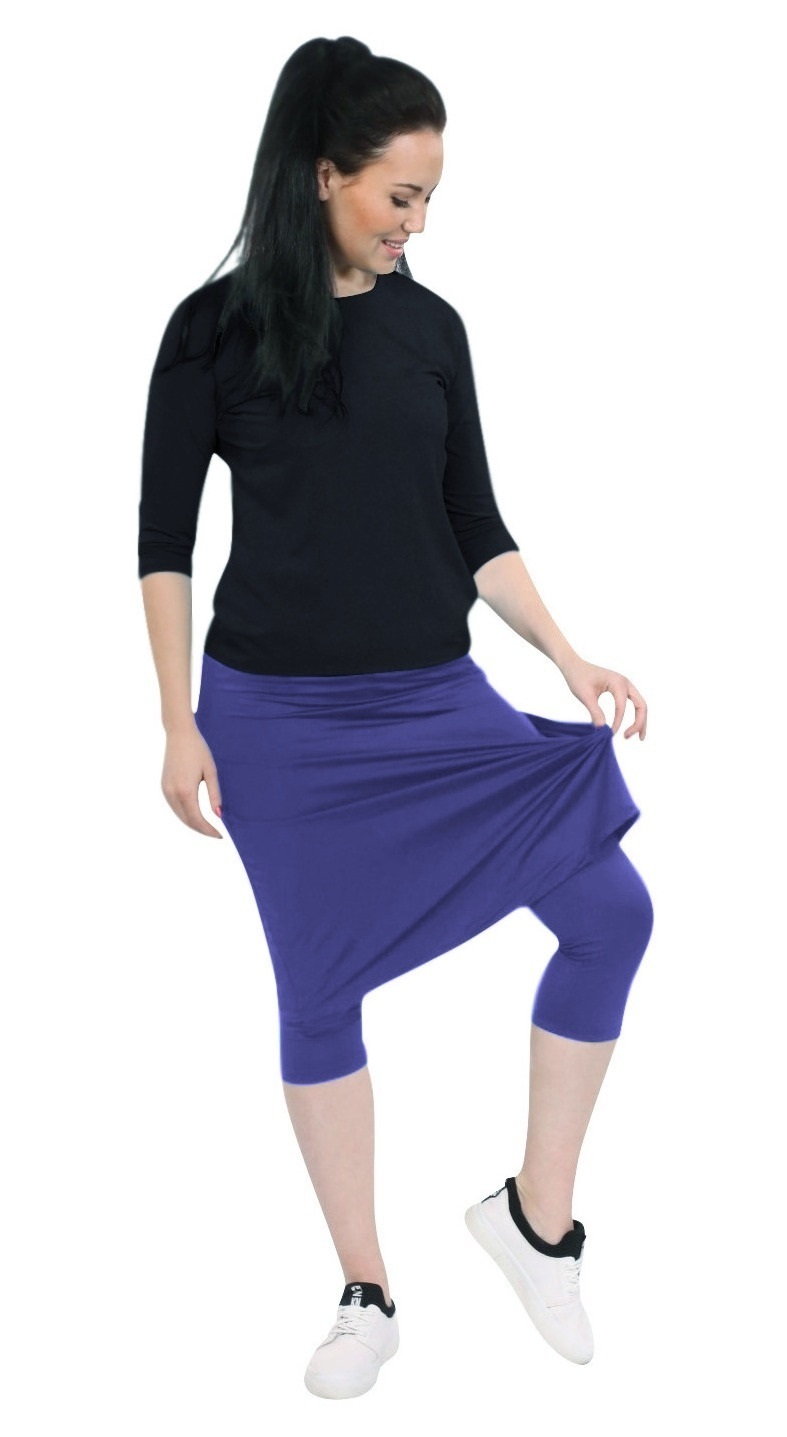 Modest Swim and Sports Midi Skirt with Attached Leggings - UPF 50 Protection by Kosher Casual USA