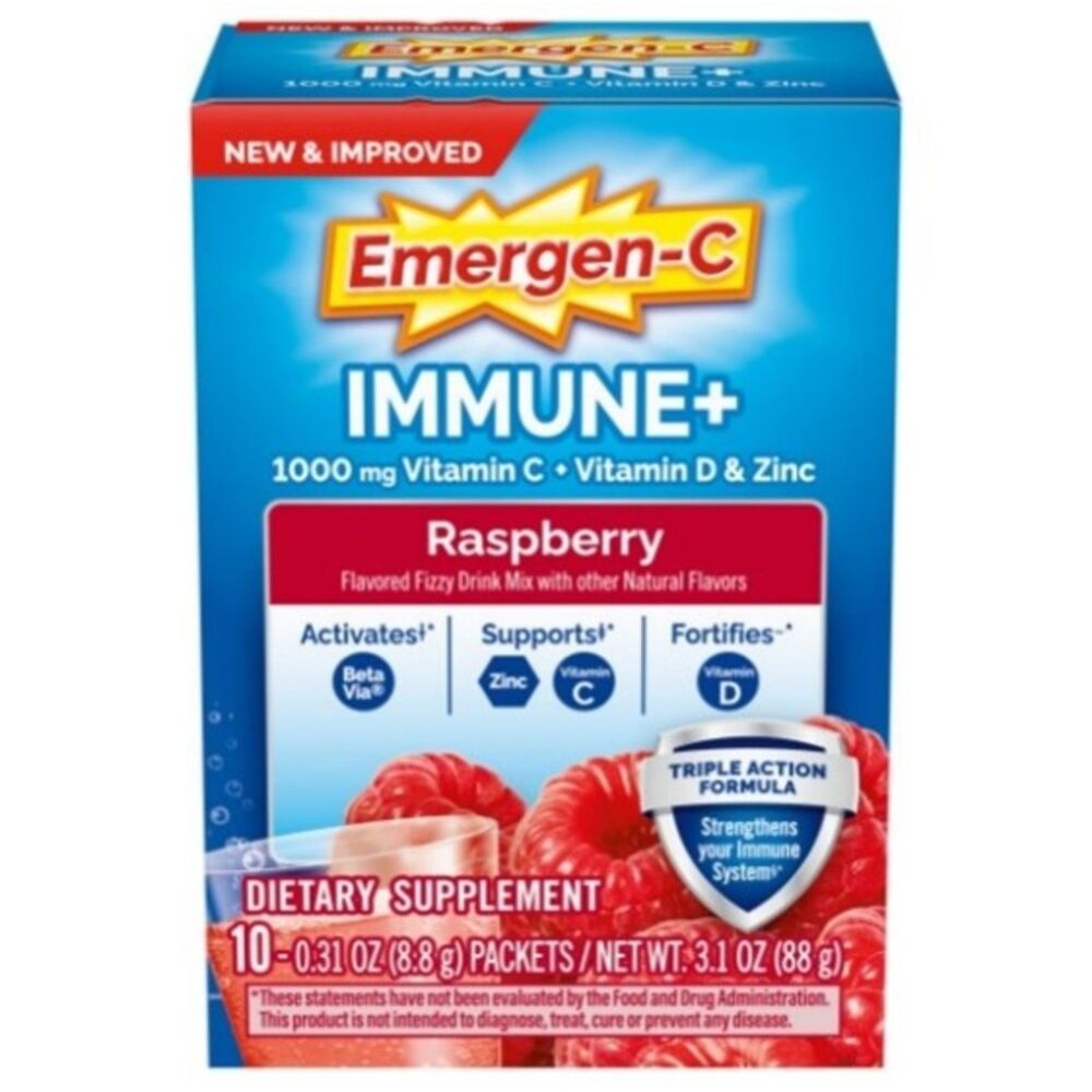 Emergen-C Immune Support +Fizzy Drink Mix Raspberry 10Ct by Pasteur Pharmacy