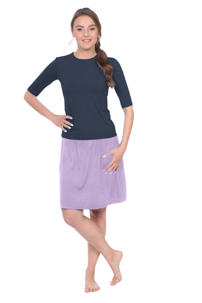 Knee-Length Swim/Sport Skirt with Attached Shorts, Pocket and UPF 50+ Protection by Kosher Casual USA