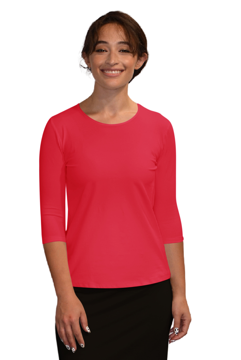 Essential 3/4 Sleeve Modest Crew Neckline Shell - Versatile Layering Top by Kosher Casual USA