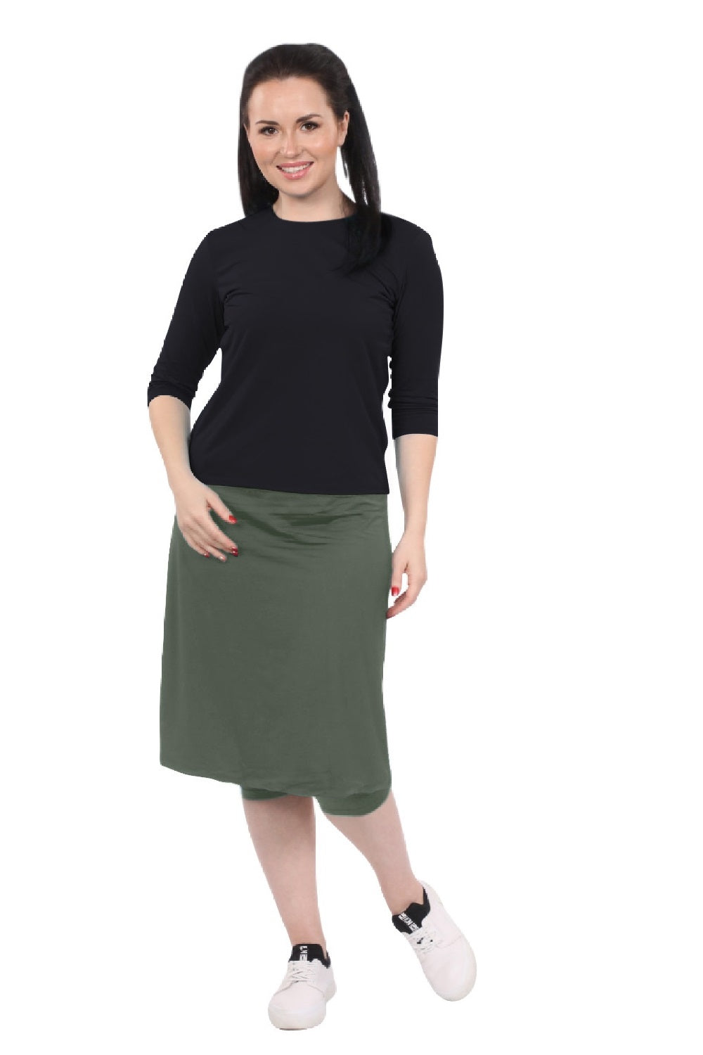 Swim and Sport Skirt with Attached Leggings - Mid-Weight Fabric by Kosher Casual USA