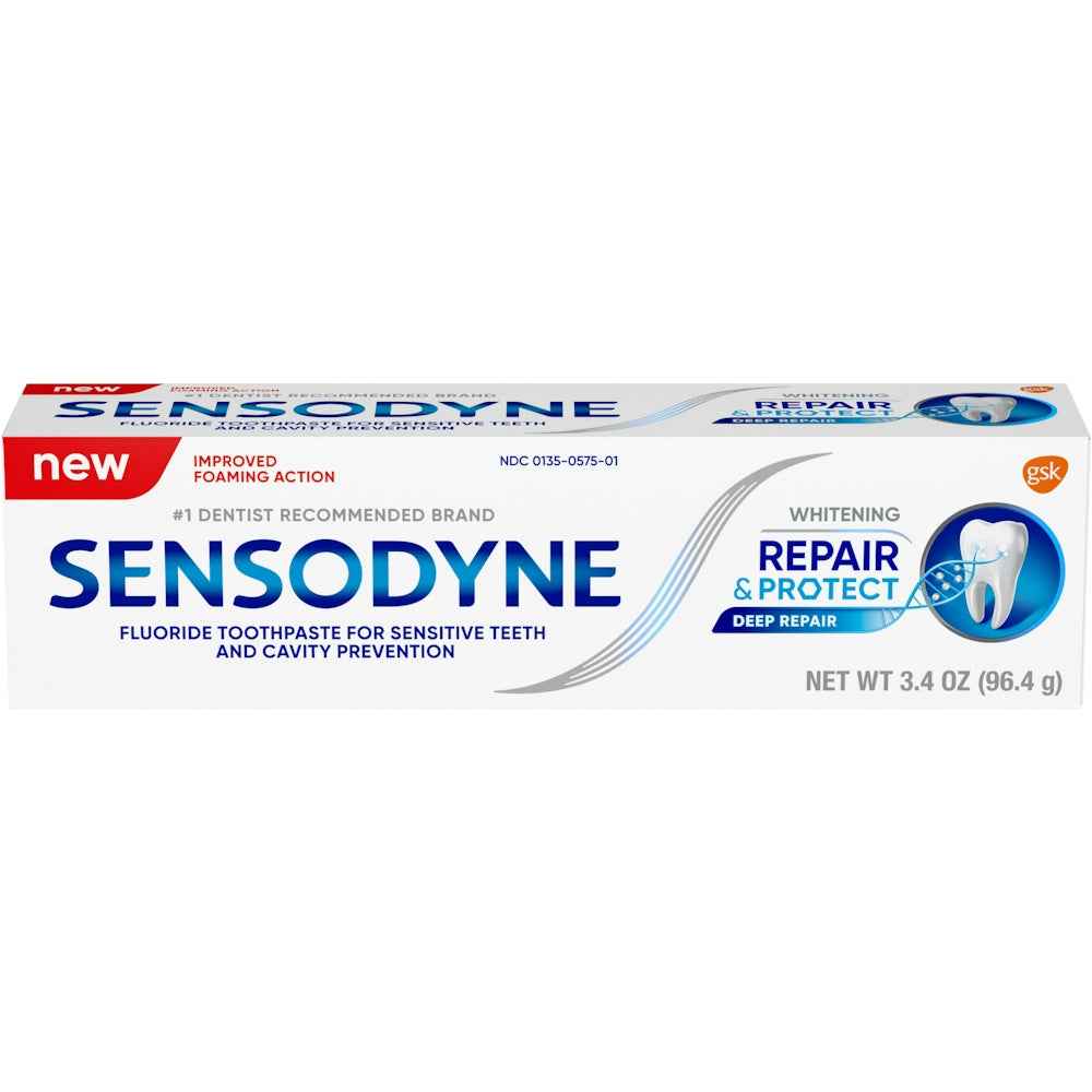 Sensodyne Repair &amp; Protect Whitening Fluoride Toothpaste For Sensitive Teeth 3.4 oz