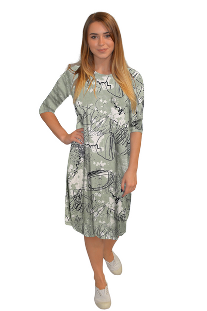 Classic Knee Length A-Line T-Shirt Dress by Kosher Casual USA