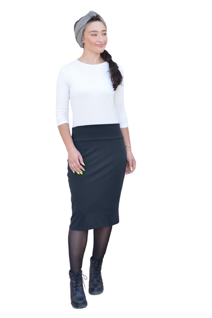 Cotton Spandex Pencil Skirt - Classic Modest Fit by Kosher Casual USA