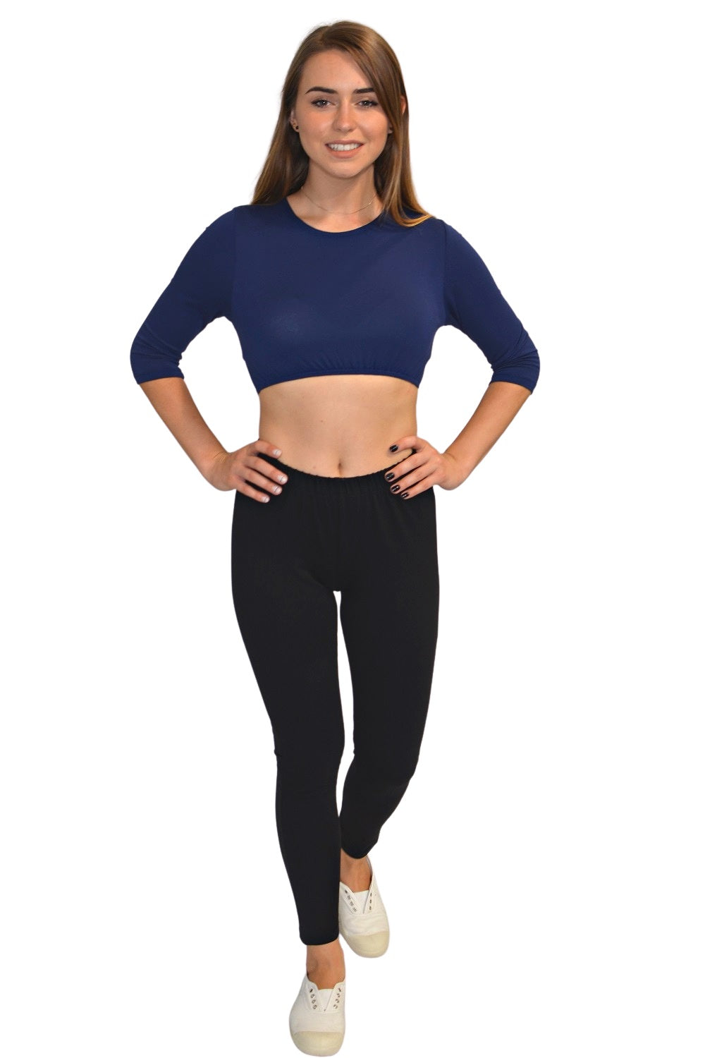 Comfortable Medium Weight Full Length Cotton Spandex Jersey Leggings by Kosher Casual USA