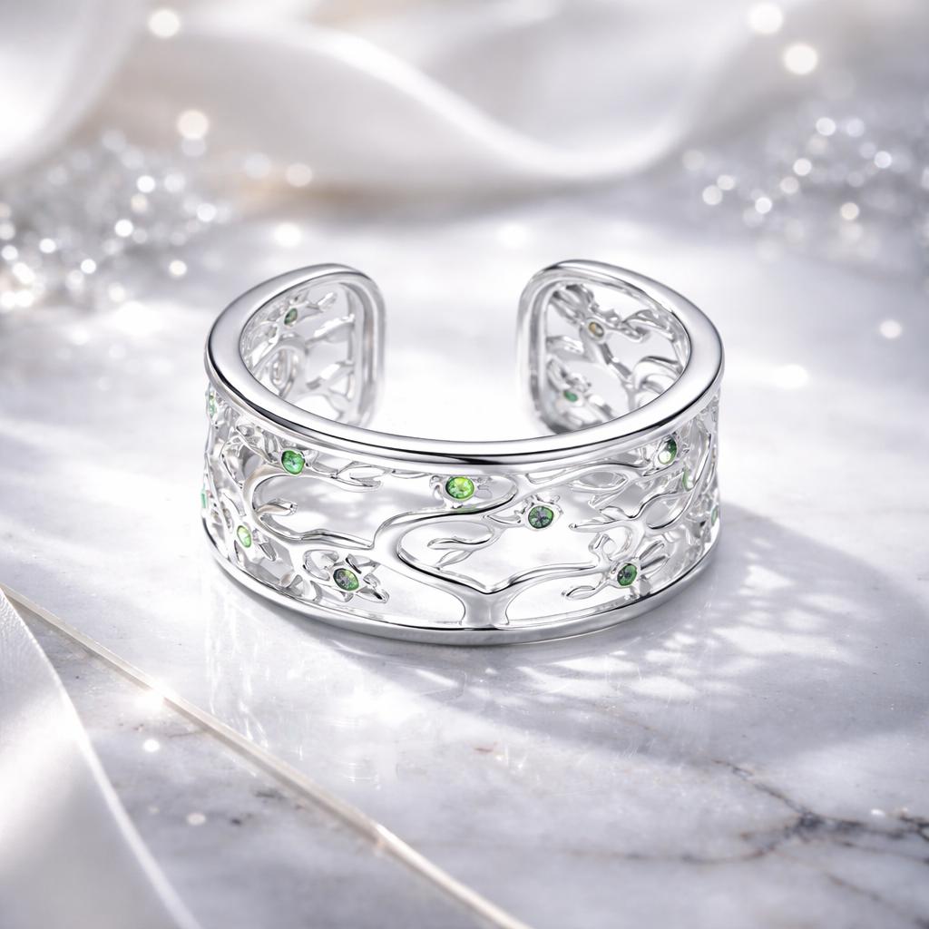 S925 Sterling Silver Pavé Setting CZ Ring by Bids.com