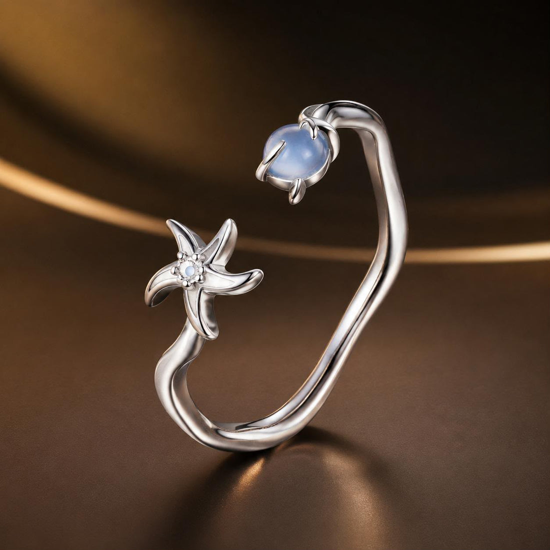 925 Sterling Silver Ring with White Gold Plating, 0.16cm Width for Women  DestGlow