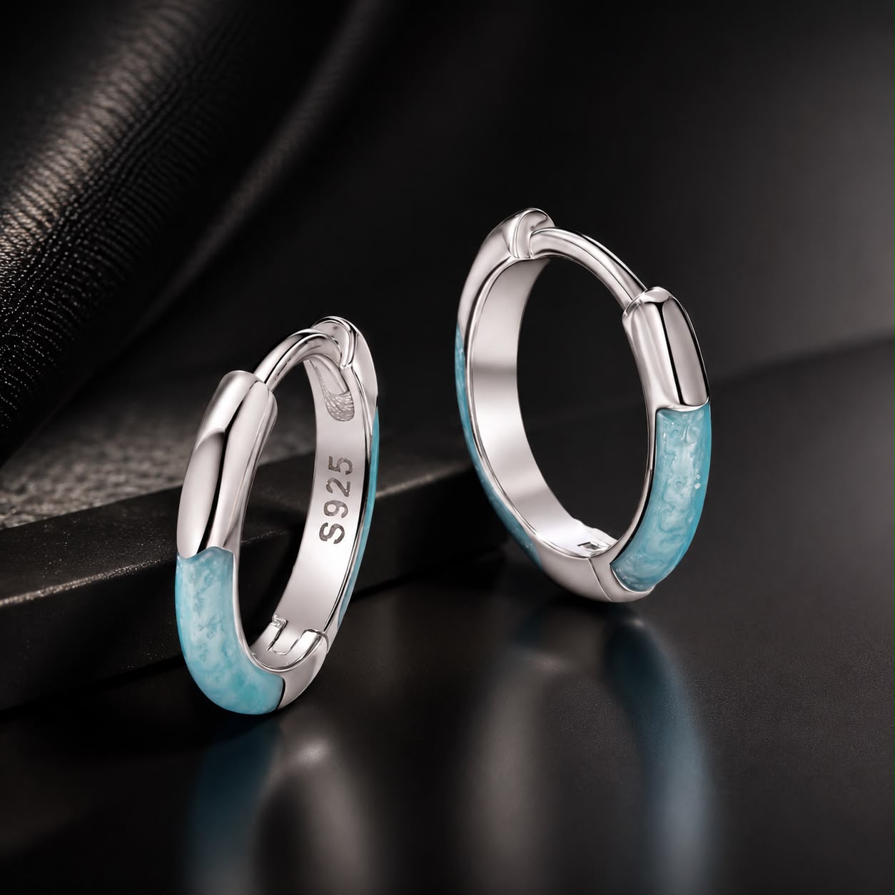 925 Sterling Silver Enamel Plated White Gold Earrings 1.2cm for Women  DestGlow