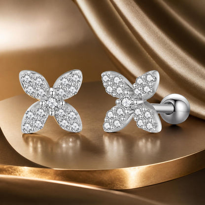 925 Sterling Silver Earrings with Pavé Setting CZ in Elegant Design  DestGlow